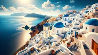 3hrs Walks in Santorini island, Greece | Earth Sound Walks