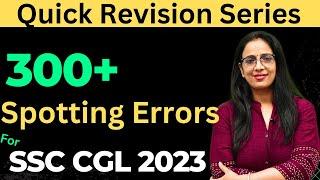 300 Important Spotting Errors For SSC CGL 2023 || English Classes || English With Rani Ma'am