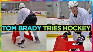 Tom Brady tries Hockey