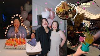 BESTIE'S B-DAY VLOG : Caviar and king crab for dinner, surprise b-day singing, opening gifts  