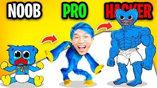 NOOB vs PRO vs HACKER In MONSTER EVOLUTION!? (NEW HUGGY WUGGY SKIN!)