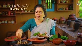 Sardines Wrapped in Pumpkin Leaves | Unique Kerala Clay Pot Recipe | Kerala Village Style Recipe.