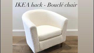 IKEA hack DIY Bouclé armchair reupholstery