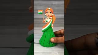 Independence day special Clay Tricolour Flag Dress Making For Barbie DollOld Doll Makeover