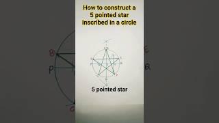 how to construct a 5 pointed star inscribed in a circle || five pointed star#easy#shorts#geometric