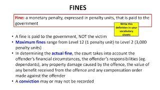 Criminal sanctions - Fines