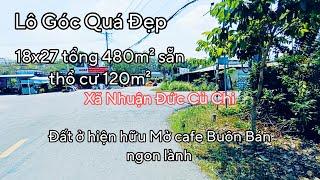 Nhà đất củ chi | giá rẻ | giới thiệu | Lô Góc 2 mặt tiền đường lớn Bà Thiên 480m² sẵn thổ cư 120m²