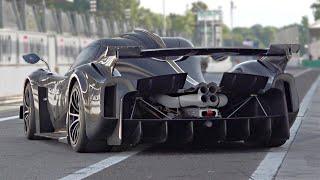 Pagani Huayra R with UNRESTRICTED Exhaust SOUND | 9000rpm NA V12 Engine | Start Up, Revs & More!