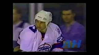 NHL Jan. 8, 1992 Paul MacDermid,WPG v Dave Manson,EDM Winnipeg Jets Edmonton Oilers