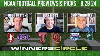 Free NCAA Football Picks Today 8/29/24: FAU vs Michigan State, TCU vs Stanford & Temple vs Oklahoma