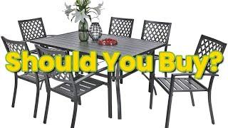 PHI VILLA 9 Piece Outdoor Dining Sets, Patio Table & Chairs Set for 8 with Swivel Patio Dining Chair