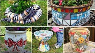  Flowerpots, flowerbeds made of mosaics and stone | Inspiring Garden Ideas