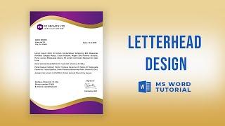 How to Make Letterhead Design in Microsoft Word | letterhead design in word