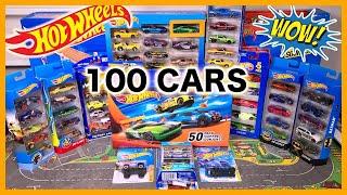 Opening 100 HOT WHEELS Card Surprise Toy Cars - Sports cars, Trucks, Muscle cars, Police, Racecars +