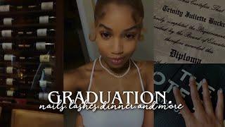 HIGH SCHOOL GRADUATION VLOG | new beginnings, lash appointment , nails, grad dinner, grwm