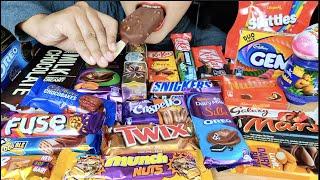 ASMR:*CHOCOLATE PARTY* EATING CHOCOLATE l MAGNUM ICECREAM,DAIRYMILK SILK,MUNCH,TWIX, l FOOD VIDEOS