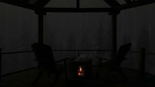 Rainy Evening Cozy Fireplace Crackling - Focus or meditate on a gentle rainy day