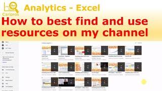 How to best find and use resources on my channel