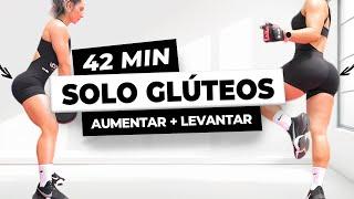 42 MIN SOLO GLUTEOS GRANDES en CASA - Rutina Aumentar Solo Gluteos Rápido, Tiempo Real, Con Peso