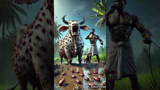 Cow and Baby calf covered by millions of red beetles and saved by farmer  ,#ai #cow #farmer #rescue