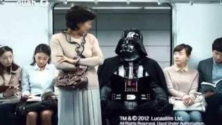 olleh KT LTE WARP commercial (subway) featuring Darth Vader