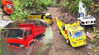 Terjang banjir besar‼️truk fuso 220 PS truk canter mobil mercedes||simulasi truk rc||