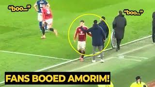 United fans BOOED Ruben Amorim after substituting Garnacho who heads straight down the tunnel