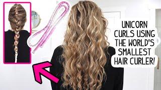 HEATLESS UNICORN CURLS USING THE WORLD'S SMALLEST HAIR CURLER!