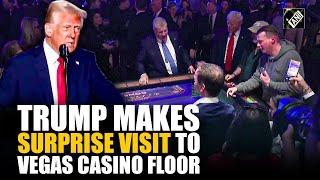 President Trump makes surprise visit to Vegas Casino floor, "USA, USA" chants heard near craps table