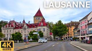 Driving in Lausanne Switzerland 2024  | City Tour 4K