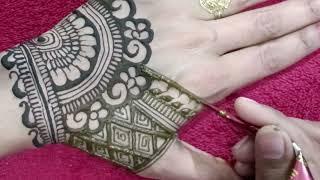 Mehandi design back side simple/easy back hand mehndi design/mehndi design/vaishno mehndi design