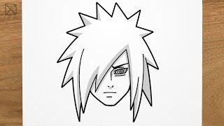 How to draw MADARA UCHIHA (Naruto) step by step, EASY