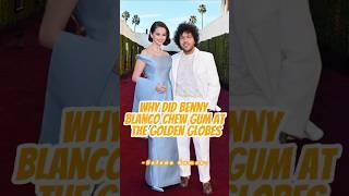 Why did Selena Gomez’s fiancé, Benny Blanco, chew gum with his mouth wide open at the Golden Globes?