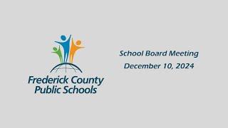 School Board Meeting - December 10, 2024