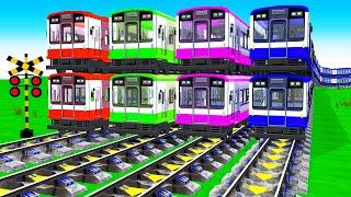 【踏切アニメ】あぶない電車トーマス 5 Train Climbing Pynamid  Fumikiri 3D Railroad Crossing Animation #1