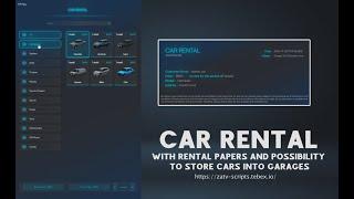 [ZaT-SCRIPTS][QBCore/ESX] FIVEM CAR RENTAL + RENTED CARS COULD BE PARKED