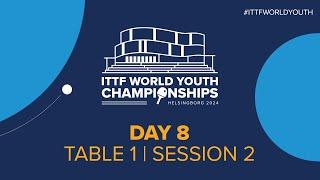 LIVE! | T1 | Day 8 | ITTF World Youth Championships 2024 | Session 2