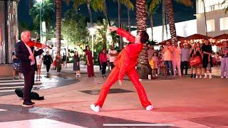 Dancer Joins Street Violin Player And Everyone Stops To Watch