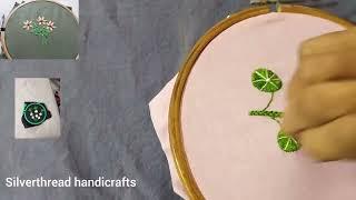 Herringbone Stitching for Lotus Design/পদ্ম নকশার জন্য হেরিং বোন সেলাই/Beautiful Hand Embroidery