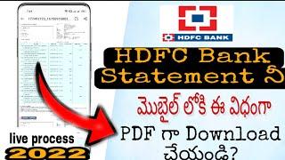 How to download hdfc bank statement in telugu/HDFC Bank statement 2022/HDFC Bank statement in pdf
