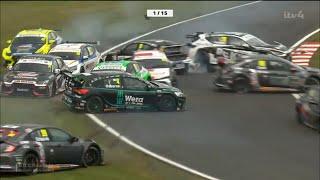 BTCC Oulton Park 2021 - Race 3 Pileup (Plato, Edwards, Osborne, Butel, Jackson, Mitchell, Goff)