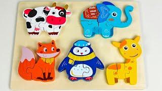 Best Learn Shapes with Animals Shape Matching Puzzle | Preschool Toddler Learning Toys Video