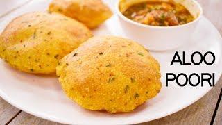 Aloo Puri Recipe - Crispy Yet Soft Masala Potato Poori - CookingShooking