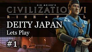 #1 Japan Deity Civ 6 Rise & Fall Gameplay, Let's Play Japan!