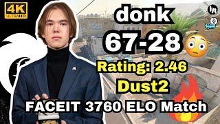Crazy! donk (67-28) Triple ACE (Dust2) | FACEIT avg 3700 ELO | Jan 15, 2025 #cs2 #pov