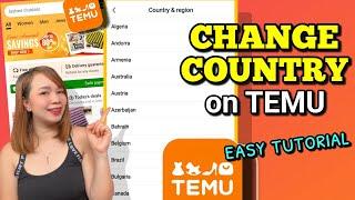 PAANO MAGPALIT NG COUNTRY SA TEMU APP | CHANGE COUNTRY | Riencyll Cabile