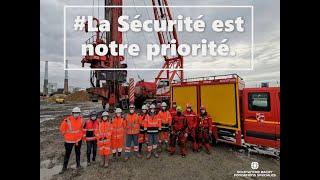 Exercice en grandeur nature sur le chantier de Soletanche Bachy Fondations Spéciales au Havre