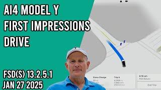 FSD Supervised v13.2.5.1 in the AI4 Model Y - First Impressions Drive