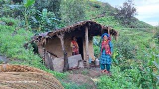 Very Relaxing Nepali Mountain Village Life of Nepal | Daily Activities of Village People | Rainy Day