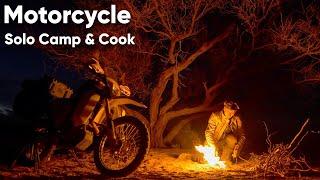 Solo Motorcycle Camping at a Noisy Hot Spring | Husqvarna 701 | ASMR Silent Vlog